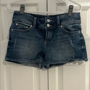 London Jean Denim Shorts Double Button Mid Rise Blue Jean Shorts